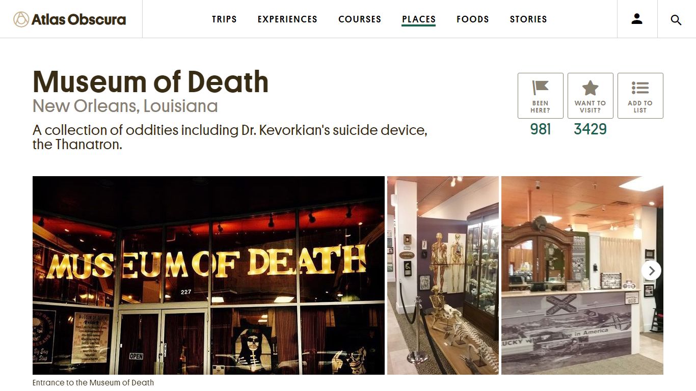 Museum of Death – New Orleans, Louisiana - Atlas Obscura